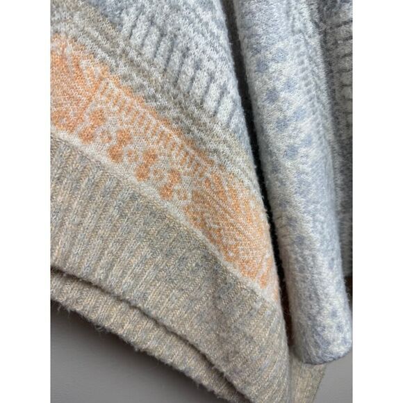 FREE PEOPLE Nordic Fair Isle WILLOW PONCHO Sweater Sz. S - Picture 6 of 9